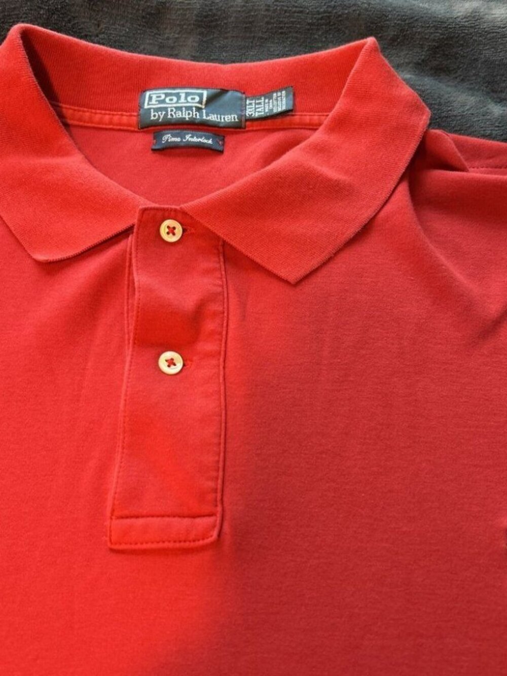 Polo Ralph Lauren Polo Shirt Mens 3XLT Tall Red Pima Interlock Embroidered Pony